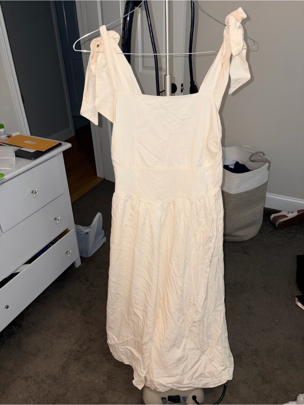 Zesica Cream Smocked Dress